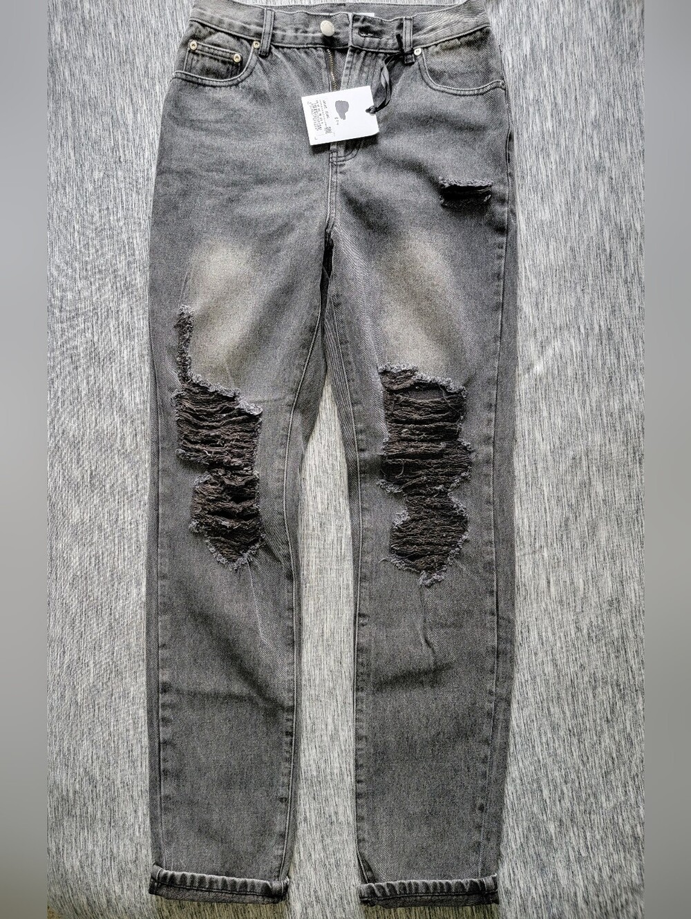 Glamorous Black Acid-Wash Skinny Jeans